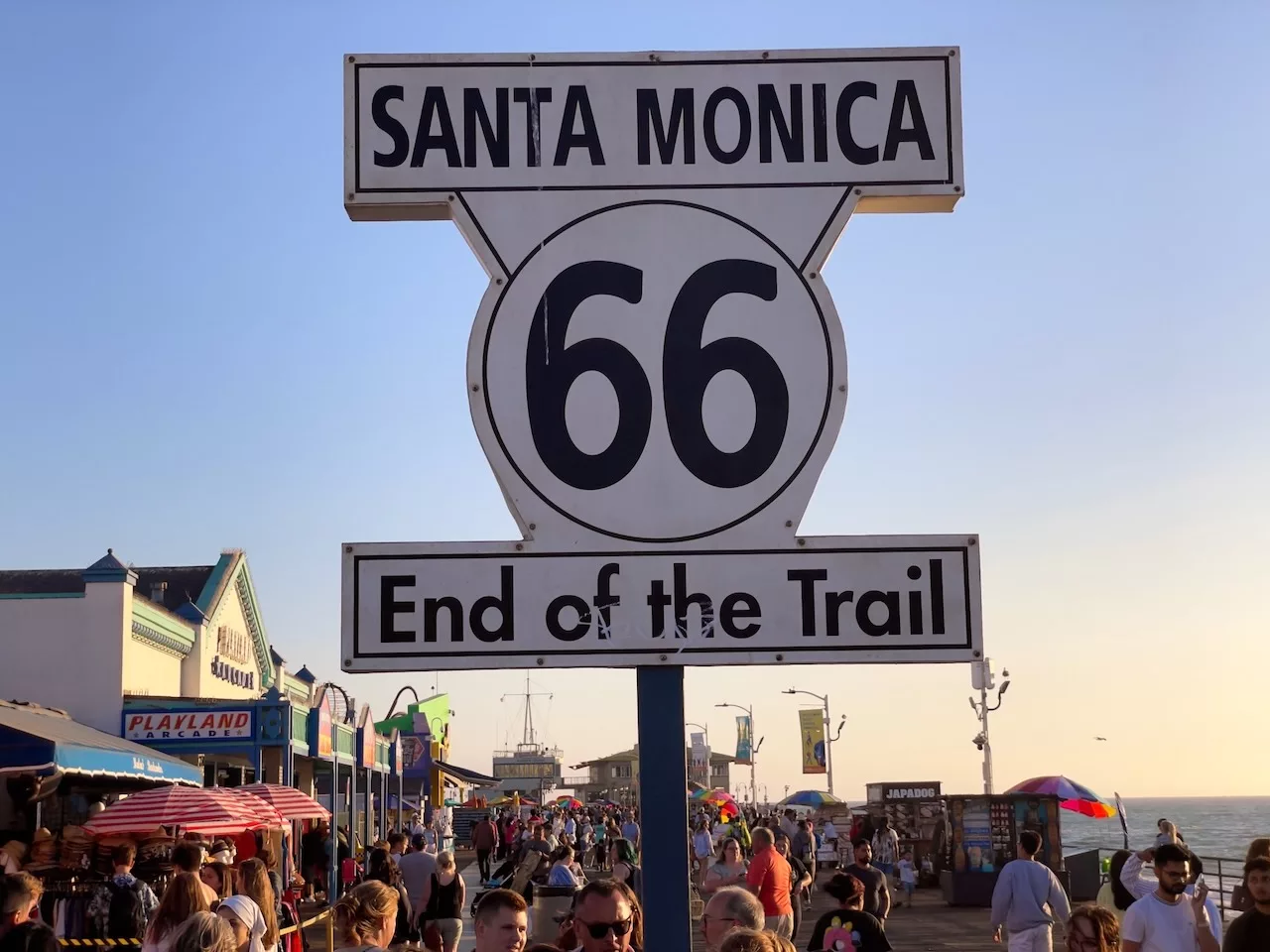 Das Ende der Route 66 und Ziel für Arda Saatci.